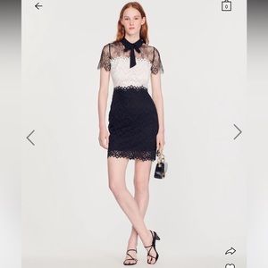 Sandro Two-tone lace dress